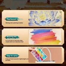 180 COULEURS (98 Perles Fausses + 82 unicolore) PEINTURES À L'AQUARELLE D'ARTISTE | Pigment Élevé Qualité Professionnelle | Pour Peinture, Art Floral de Fil | Artistes, Étudiants, Artisanat DIY / Apportez Une Palette de Couleurs, Pour Fournitures Scolaires, Rentrée des Classes - Multicolore - Voir 6