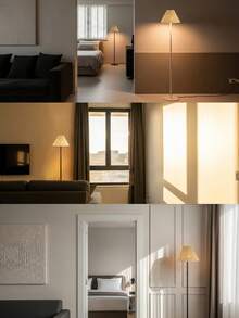 1 Đèn sàn thiết kế chụp đèn mây thủ công chạy bằng USB, gỗ đan tối giản thích hợp cho nhà nghỉ, phòng khách hiện đại, phòng ngủ, bàn làm việc, đầu giường, cổ điển, cao cấp, ánh sáng ấm áp kiểu Bắc Âu - nhiều màu - Xem 2