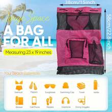 Summer Beach Mesh Backpack/Mesh Drawstring Backpack Beach Bag/Breathable Mesh High-End Beach Backpack - Large Capacity Swimming Bag, Lightweight Gym Bag, Large Capacity Drawstring Gym Bag, With Wet Pocket, Suitable For Beach, Pool, Sports, Applicable For Swimming, Sports And Outdoor Travel - Multicolor - View 5