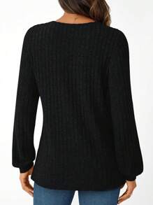 Camisas de manga larga para mujer AUTOMET, blusas de invierno de moda 2025 para trabajo, blusas casuales elegantes de túnica de suéter para el otoño - Negro - Ver 4