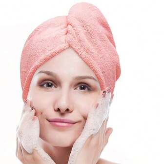 1-4 piezas de gorros para el cabello seco de mujer, toallas de mujer de terciopelo coral de secado rápido y suaves, toallas de secado de cabello largo de dormitorio de capa única, convenientes y fáciles de usar