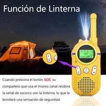 Walkie Talkie para Niños Recargable, Walkie Talkie de Juguete con Linterna y LCD,48 Horas de Tiempo de Trabajo,Comunicación de Larga Distancia de 3 Kilómetros,para Niños de 3 a 12 Años (2PCS/3PCS) - Azul Rosa Amarillo - Ver 6