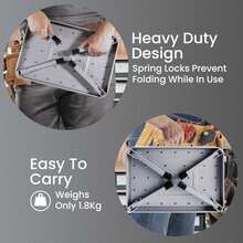 Folding Step, Folding Step Stool, Anti Slip Fold Up Stool Caravan Steps Can Support Up To 150 Kg, Portable Foldable Stool For Kitchen, Bathroom, Rv, Camping, Office, Living Room - Grey - View 5