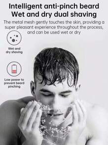 MIGUAN 1 Set Electric 3-In-1 Shaver For Men, Electric Razor Men USB Rechargeable Rotary Shaver Beard Trimmer Shaving Wet/Dry, Father's Day Gift For Father, For Man, Husband And Male Friend