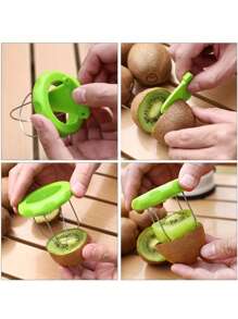 1 Stück Kreative Kiwi Schälmaschine, Obstschäler. 2-in-1 Edelstahl Kiwi Schäler, einfach zu greifen. Dieser tragbare Edelstahl Grüne Schäler ist ein multifunktionaler Obstschäler und Entsamenungswerkzeug, das leicht mitzunehmen ist. Sehr geeignet für Outdoor-Picknicks oder Camping