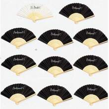 11 件/5 件/1 件新娘白色丝绸折扇伴娘黑白印花扇子完美配件单身派对婚礼新娘送礼会装饰竹制手持折扇适合新娘和伴娘婚礼回礼新娘送礼会派对拍照道具伴娘礼物非常适合派对和活动非常适合派对和活动