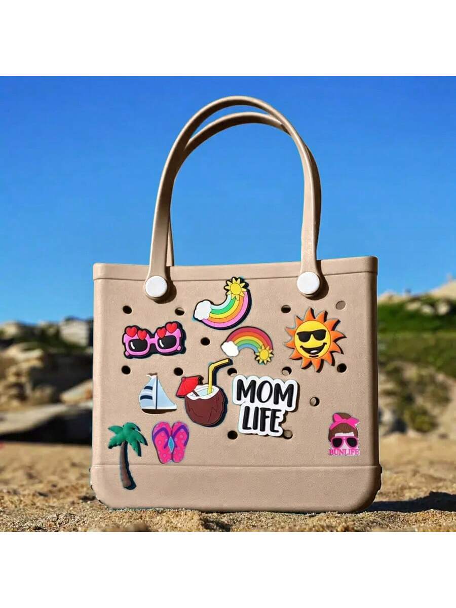 Waterproof Eva Open Tote Bag Large Durable Summer Beach Bag_voghion.com