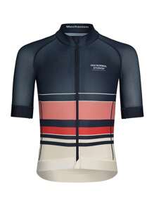 PNS CYCLING PNS CYCLING Men's Cycling Jersey, Striped Print Contrast Color High Elasticity Breathable Quick-Dry Short Sleeve Shirt, Tight Fit Aerodynamic Competition Cycling Top, Suitable For Racing And Outdoor Cycling