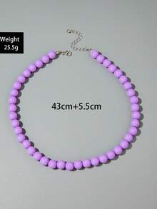 imoli 1 chiếc vòng cổ bằng nhựa thời trang phong cách Bohemian cổ điển lấy cảm hứng từ dopamine dành cho nữ, phù hợp để đeo quanh năm, làm quà tặng cho kỳ nghỉ ở bãi biển (kích thước hạt cườm, hạt và ngọc trai thủ công có thể thay đổi đôi chút) - Nhiều màu - Xem 12
