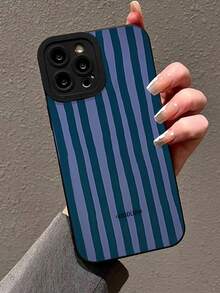 Funda protectora de teléfono con borde recto perforado, a rayas de colores, compatible con iPhone, S21, S22, S23, S24, S25, S24 Plus, S25 Plus, A56 A36 A26 /A13 4G A22 A21S A51 4G A52 S22 ULTRA A33 5G, A12 A32 A53 5G A71 4G A24 4G A35, 13, 13 Pro, 14, 15, 15 Pro, Redmi 10, Redmi Note 11 4G, Redmi 11 Lite, resistente al agua, a los golpes y a los arañazos