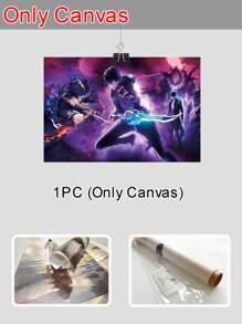 1/5pcs Anime Wall Art With Frame- Anime Solo Leveling Posters Canvas Posters Decorative Room Aesthetic Bedroom Decor Wall Art Office Home Decor Festival Best Gift For Family Friends