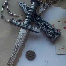 塑料COS道具深色复古小刀高端小玩具雕刻宫廷风万圣节装饰 - 黑色 - 查看 4