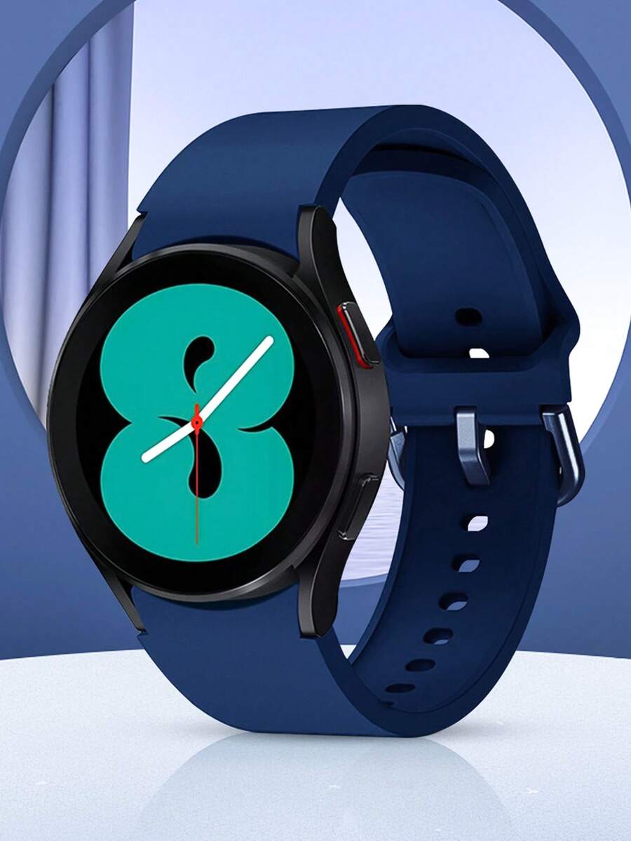 20mm/22mm 硅胶表带兼容三星 Galaxy Watch 7 FE 6 5 4 40mm 44mm / Watch 5 Pro 45 44mm / Watch 6 43mm 40mm 44mm / Watch 4 Classic 46mm 40mm 44mm，海军蓝色男女表带，户外运动瑜伽健身防水防汗硅胶表带，易于安装和拆卸，手表，手表
