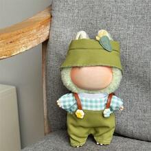 1pc 1st/2nd/3rd Generation Doll Clothes, Green Overalls & Bucket Hat, Checkered Sit-And-Play Outfit, Blue Overalls & Bucket Hat Sit-And-Play Outfit, Cloud Plush Animal Set, Holiday Gift For Friends - Multicolor - View 5