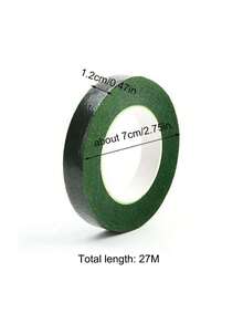 不粘性专业花艺胶带卷 - 深绿色，0.5英寸宽，适用于花茎包裹和插花，弹性强，粘性好，适用于专业和DIY花艺项目，包含婚礼和DIY手工制作视频教程 - 深綠膠帶 - 查看 3