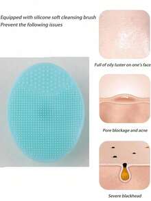 1/3 قطع منظف الوجه، فرشاة تدليك بيضاوية صغيرة محمولة باليد مع شعر مائي، منظف تنظيف عميق، منظف وجه مقشر ومدلك برفق، أداة العناية بالبشرة، أغراض السفر، حفلات الزفاف والأعياد، هدية الأم، المنزل، الديكور المنزلي، هدية عيد الميلاد، هدية الأم