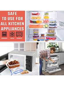 4个微波炉适用塑料食品储存容器，密封蔬菜水果午餐盒 - 彩色 - 查看 10