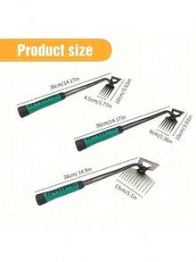 1 件锰钢园艺和除草工具 - 手动园艺耙，配备符合人体工程学的绿色和黄色手柄，可轻松去除土壤和杂草，两用手动除草铲，适用于园艺任务，手动园艺工具 | 符合人体工程学的园艺工具 | 重型园艺工具 - 彩色 - 查看 6