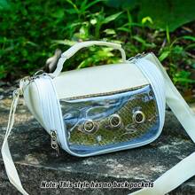 1 件便携式小动物背包，透气网眼，透明气泡窗，适合豚鼠、兔子、老鼠、鸟类，夏季旅行