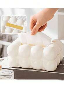 1 件塑料纸巾盒，简约纯色纸巾架，适用于卧室、客厅、汽车、家居装饰浴室配件 - 彩色 - 查看 3