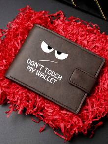 Fashionable Faux Leather Wallet - Compact Zipper Card Holder With Coin Pouch, Snap Closure Card Case, "Don't Touch My Wallet" Design, Ideal For Daily Use Billfold - one-size - View 7