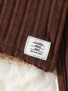 2pcs Girls Solid Ribbed Knit Cover Up + Cami Dress Casual Set