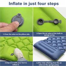 Camping Inflatable Mattress, Ultralight Sleeping Mat With Pillow, Built-In Foot Pump, Waterproof Self Inflating Mattress With Carry Bag For Hiking, Backpacking, Traveling - Double-sided Color - View 4