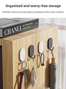 5 cái/10 cái/20 cái Móc màu trắng, đen, bạc, keo dính chắc, không đục lỗ, cửa nhà bếp và phòng tắm, móc gắn tường, không để lại dấu vết, móc dính, móc chịu lực - Nhiều màu - Xem 7