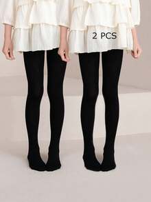 1/2/4 双女童舞蹈紧身裤、儿童紧身裤、幼儿无脚紧身裤、黑色、纯色、不透明无脚长袜、薄款、高弹无脚连裤袜、黑色舞蹈袜、休闲适合日常穿着、学院风可爱风格舞蹈裤、春夏/四季常规无脚裤、适合学生日常聚会、搭配裙子、短裤、平底鞋、返校紧身裤、返校季、学生、新学期、返校、教室