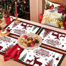 1 Stück/4 Stücke/6 Stücke/300 Stücke Tischsets mit Weihnachtsthema, Tischsets mit kariertem Rentier-Design, hergestellt aus Polyester, geeignet für Weihnachtsfamilienfeiern, Restaurants, Wohnzimmertisch-Dekoration, Innen- und Außen-Esszimmertisch-Dekoration, Weihnachtsparty-Restauranttisch-Requisiten, geeignet für Alltag, Feiertage, Partys, Geburtstage, Hochzeiten, Abendessen, Küche und Heimdekoration, Weihnachtsdekorationen, Küche und Zuhause, Tischsets, Mittelpunkt-Dekoration, Herbstdekoration - Roter und grüner Elch - Übersicht 8