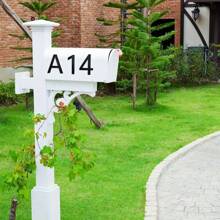 1pc 6" Stainless Steel Floating House Number, 152mm Metal Modern House Numbers #0-9, Outdoor Address Sign, Metal Door Number(Random Adhesive Pattern) - With Adhesive Backing - View 9