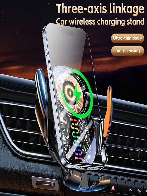 SUONEE Wireless Car Charger, 15W Fast Charging Air Vent Car Phone Bracket Auto Clamping Mount Holder Compatible With Iphone 17/16 Pro Max/16/15/14/13/12/11/XS Max/XS/X/SE/8, For Galaxy S25/S24/S23/S22/Note 20 Ultra/Note 10/S10+/S9