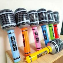 10/12 pièces Accessoires de microphone gonflable, microphone en PVC pour divertissement, décoration de scène, accessoires de fête gonflables, cadeaux, set de microphone gonflable - style moderne, sans alimentation, sans plumes, convient pour Noël, Halloween, Festival des lanternes, rentrée scolaire, fête des célibataires, anniversaire et concert de musique, fête à thème, accessoires de scène