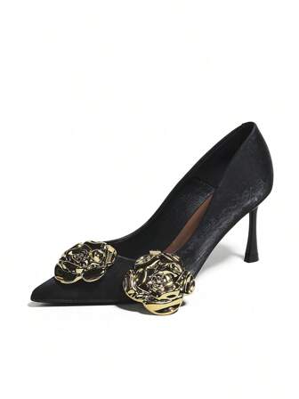 2pcs Large Rose Flower Decorative Buttons, Shoe Face Accessory For High Heels DIY Decoration (Non-Detachable)