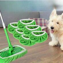 6-Piece Set Of Green Ultra-Fine Fiber Mop Pads, Absorbent, Easy To Clean And Reuse - Essential For Home And Office Cleaning, Dust Removal Mop Cloth, Suitable For Dry And Wet Cleaning, Multifunctional Cleaning Tool - 綠色 - 查看 1