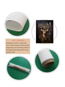 1pc Vintage Christmas Majestic Reindeer With Christmas Wreath Crown Canvas Poster Wall Art Christmas Ornaments Reindeer Art Poster, Christmas Wall Art, Bedroom Decor, Living Room Decor, Office Decor, Dining Room Wall Decoration, Kitchen Decor, Study Room, Corridor, Dormitory Decoration, Bathroom Decor,Ideal Gift For Friends, Wall Arts, Wall Decor, Home Decor, Room Decor, Canvas Wall Art, Posters, Wall Art With Frame, Optional Frame Christmas Decorations