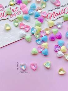 1 Bag 20pcs Nail Decoration, Transparent, Pink, Heart-Shaped, Three-Dimensional Heart-Shaped Design Nail Art, Couples, Marriage, Dating, Dating Occasions, Europe, The United States, DIY Elements Are Popular In Japan And Korea, Size 6mm 8mm Nails Charms Nails Supplies Nail Gems
