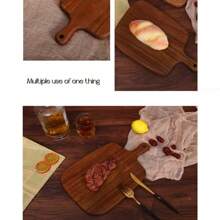 1pc Rosewood Cutting Board - Wooden Kitchen Chopping Board, Stylish Long Handle, Solid Wood, For Meat, Cheese, Bread, Vegetables And Fruits - Charcuterie Board Cheese Serving Platter, Perfect For Food Slicing And Display, Portable Camping Cutting Board, Essential For Modern Country Kitchen. Mother's Day Gift, Wedding Season Kitchen Supplies, Christmas Gift. - Wood Color - View 10