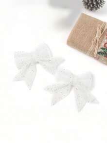 2pcs Christmas Decorations Glitter Bow 18cm Christmas Tree Hanging Ornaments Home Decor Room Decor Winter Christmas Decorations Home Christmas Gifts Christmas Decor - Multicolor - View 11