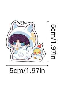 1 pezzo Portachiavi di gioco popolare con figura cartoni animati carina di Love and Deepspace, ciondolo in acrilico per borsa