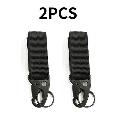 2PCS Outdoor Carabiner Molle Clip Nylon Key Hook Hanging Belt Webbing Strap Buckle