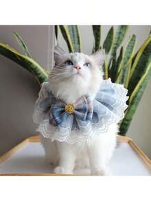 Obroża dla kota z koronką, ręcznik do śliny dla psa, obroża dla kota i psa, brytyjska krótka obroża dla lalek, pasterski sprzęt dla zwierząt, Boże Narodzenie, ozdoby świąteczne