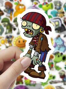 ملصقات أشكال كرتونية من لعبة نباتات ضد الزومبي، ملصقات لشخصيات البازوكا والشمسية، ملصقات DIY للألغاز والألعاب المصغرة، ملصقات مقاومة للماء كهدايا لأعياد الميلاد والمناسبات، ملصقات لتزيين الحقائب والأجهزة المحمولة والزجاجات - متعدد الألوان - مشاهدة 6