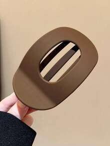 3件套女士9.5厘米/3.74英寸卡其色、深咖啡色、黑色超大轻便塑料发夹，优雅简约设计，适合日常佩戴、休闲、派对、工作、发型设计、洗脸、化妆等场合，可作发夹、发爪、发卡、发夹、发卡、头饰、发卡使用。 - 彩色 - 查看 9