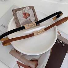 1 件装 可调节银金扣细腰带 适合女士连衣裙和服装 秋季、秋季、万圣节 - 雙口扣 - 查看 4