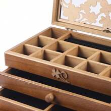 6 Schicht Schmuckkasten Holz, 6 Ebenen Großer Schmuckkasten mit 5 Schubladen Schmuckbox Schmuckkoffer Vintage Schmuckkasten Holz Große Kapazität Schmuckkoffer Organizer