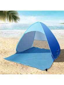 UPF 50+ Portable Beach Tent With 6 Pegs, Lightweight And Durable, Effective Sun Shade, Perfect Gift For Christmas, Halloween, Thanksgiving. Oval-Shaped UV-Blocking Beach Canopy, Suitable For Family Beach And Outdoor Activities, Available In Various Vibrant Colors, Fashionable Design, Easy To Set Up, Essential Summer Sun Protection Accessory. - Multicolor - View 8