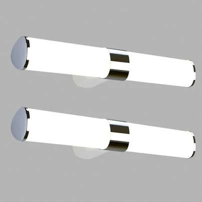 homefire 2 luces LED para espejo de baño, lámpara de espejo, luz de baño, lámpara de pared de 40/60 cm, lámpara de pared cromada, impermeable IP44, luz de pared blanca neutra 4000 K, luz a prueba de humedad, moderna para baño, sótano, cocina, mueble de baño.
