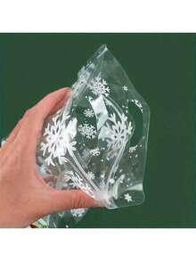 50/100 Piezas Bolsas de Caramelos con Copos de Nieve Navideños - Autocierre, de Pie, Bolsas de Regalo Reutilizables para Hornear, Fiestas y Empaques de Alimentos Navideños - Excelente para Caramelos Navideños y Suministros de Hornear Decoraciones Navideñas Pijamas Navideños Regalos Navideños Decoración Navideña