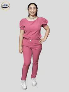 UNIFORME QUIRURGICO, SCURBS, PIJAMAS, BELLEZA, ENFERMERA, DOCTORA, LASHISTA  Liso    Casual  Elegante    Material Compuesto    Bolsillo  Abertura    UNIFORME QUIRURGICO, SCRUBS, PIJAMA  TODO EL AÑO - Rosa vieja - Ver 2